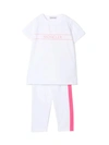 MONCLER WHITE AND PINK COTTON SUIT