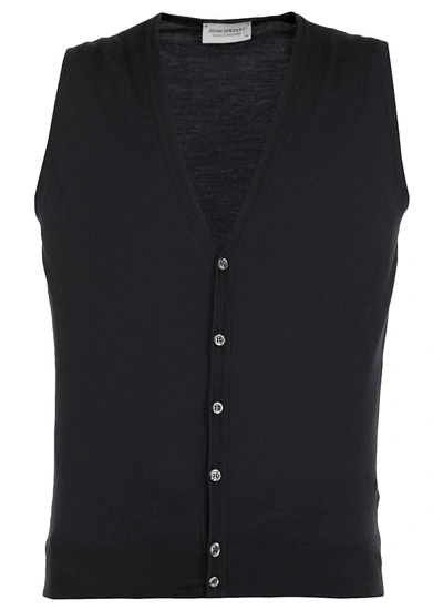 John Smedley Knitted Gilet In Midnight
