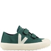 VEJA GREEN SNEAKERS FOR KIDS WITH IVORY LOGO