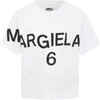 MM6 MAISON MARGIELA WHITE T-SHIRT FOR GIRL WITH LOGO