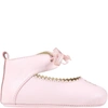 FENDI PINK BALLET FLATS FOR BABY GIRL WITH KARLIGRAPHY FF