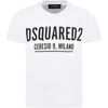 Dsquared2 White T-shirt With Black Print Dsquared Kids In White