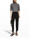 EILEEN FISHER WASHABLE STRETCH CREPE SLIM ANKLE PANTS