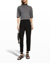 Eileen Fisher Petite Washable Stretch-crepe Slim Ankle Pants In Graphite