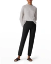 Eileen Fisher High-waist Stretch Crepe Slim Ankle Pants In Graphite