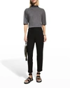 Eileen Fisher Petite Washable Stretch Crepe Slim Ankle Pants In Graphite
