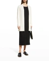 Eileen Fisher Long Organic Linen & Organic Cotton Cardigan In Softwhite