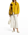 Eileen Fisher Fuji Silk Cropped Straight Pants In Bone