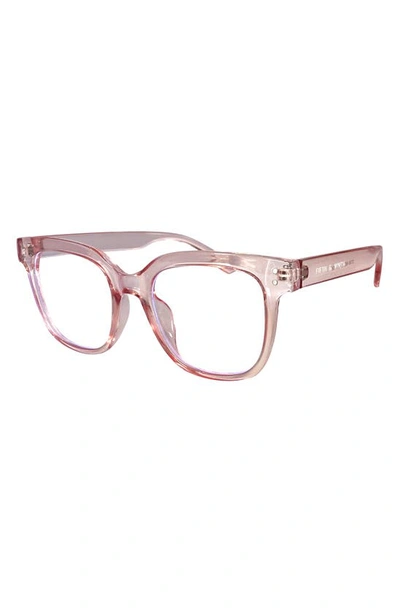Fifth & Ninth Draper 49mm Square Blue Light Blocking Glasses In Pink