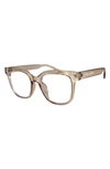 Fifth & Ninth Draper 49mm Square Blue Light Blocking Glasses In Tan