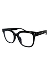 Fifth & Ninth Draper 49mm Square Blue Light Blocking Glasses In Black