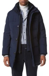 Andrew Marc Shelton Shearling Trim Jacket In Ink