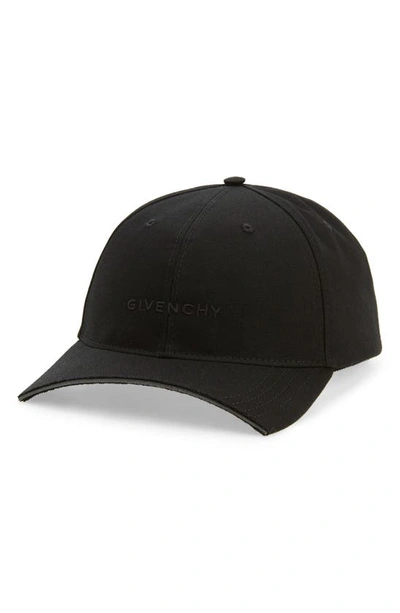 Givenchy Chopped Bill Cotton Twill Baseball Cap In Black