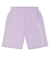 Mm6 Maison Margiela Logo-embroidered Cotton Track Shorts In Lilac