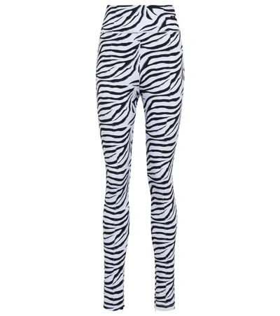 Rotate Birger Christensen Elodie Zebra Print High-rise Leggings In White