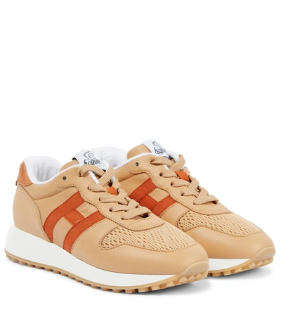 Hogan Sneaker H429 In Leather In Deserto+zucca Medio