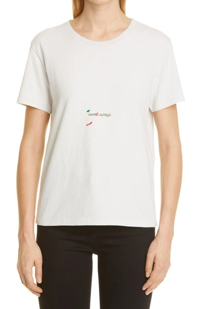 SAINT LAURENT X BRUNO V. ROELS© RIVE GAUCHE LOGO ORGANIC COTTON GRAPHIC TEE