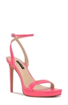 Nine West Zadie Platform Sandal In Miami Pink Patent