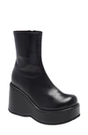 Jeffrey Campbell Millennium Platform Wedge Bootie In Black