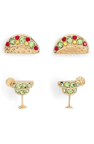 Ajoa Snack Attack Taco Set Of 2 Earrings In Gold