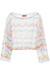 Missoni Zig-zag Printed Drawstring Beach Top In Mixed Colours