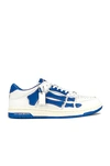 Amiri Skel-top Colour-block Leather Sneakers In White & Blue