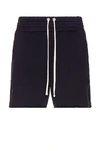 Les Tien Mens Jet Black Raw-hem High-rise Cotton-jersey Shorts Xl