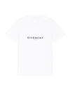 Givenchy White Crewneck T-shirt With Logo Print In Cotton Man In White