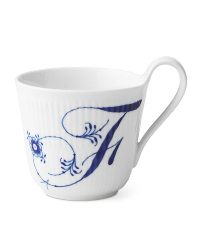 Royal Copenhagen Porcelain Fluted Alphabet Mug In Blue