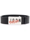 DSQUARED2 LOGO-PLAQUE LEATHER BELT