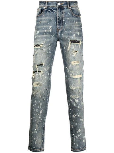 God's Masterful Children Billy The Kid Ripped Jeans In Blue
