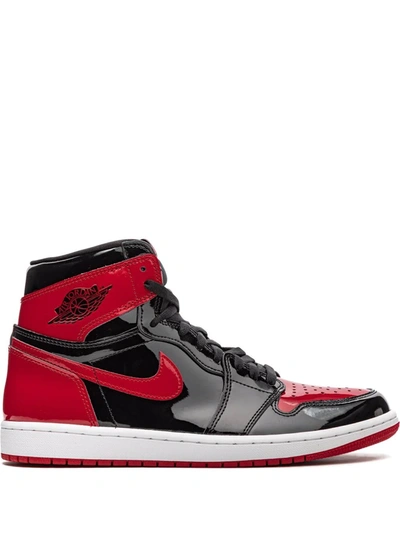 Jordan Air  1 Retro High Og "bred Patent" Trainers In Black