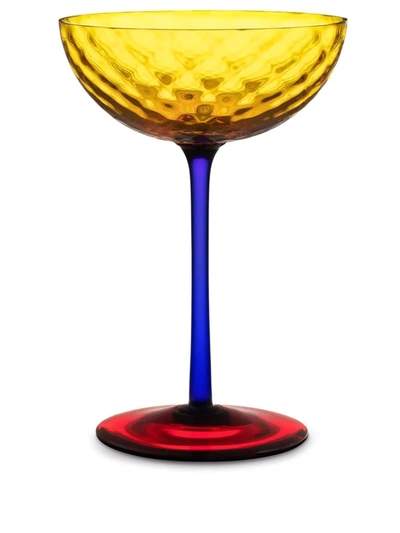 Dolce & Gabbana Hand-blown Murano Champagne Glass In Yellow