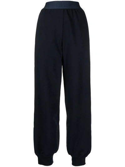 Alberta Ferretti Logo Waistband Track Pants In Blue