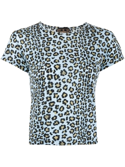 Pre-owned Fendi 1990s Leopard-pattern Knitted Top In Blue