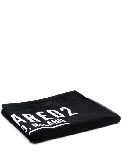 Dsquared2 Milano Logo Terry-cotton Towel In Black