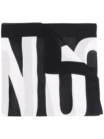 Moschino Large Logo Scarf In Black