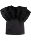 Rotate Birger Christensen Natalie Strapless Flocked Mesh-paneled Satin Mini Dress In Black