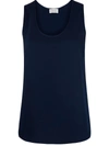 P.a.r.o.s.h Sleeveless Scoop Neck Blouse In Blue