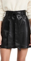 Nanushka Meda Belted Vegan Leather Mini Skirt In Black
