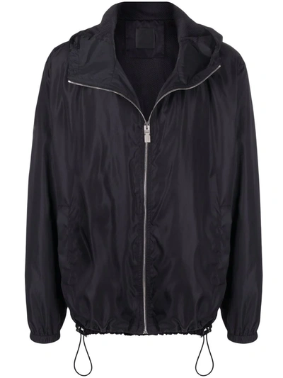 Givenchy Black Windbreaker In 4g Jacquard Nylon