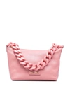 Miu Miu Logo-patch Leather Shoulder Bag In Rosa