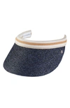 Helen Kaminski 'bianca' Visor In Navy/ Nougat Stripe