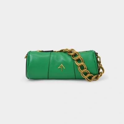 Manu Atelier Mini Cylinder Bag In Green