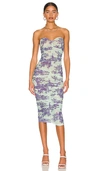 Miaou Renzo Ruched Stretch-recycled Polyester Midi Dress In Mint