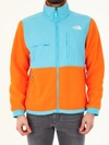 The North Face Denali 2 Orange And Light Blue Jacket In Bordeaux