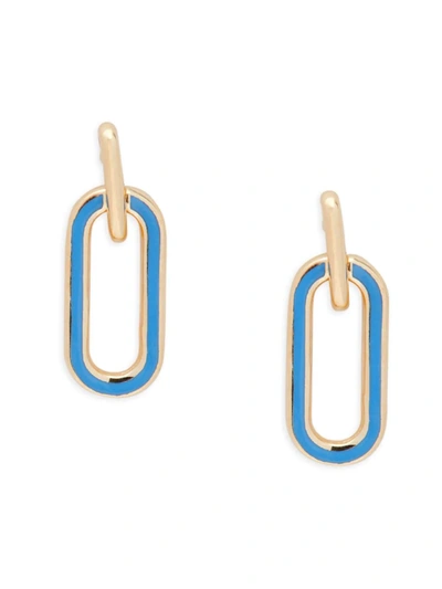 Saks Fifth Avenue Women's 14k Yellow Gold & Enamel Oval Drop Earrings