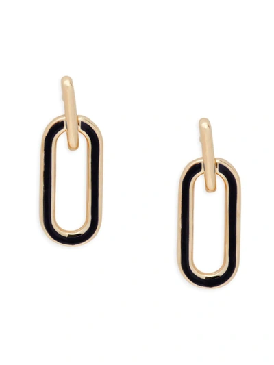 Saks Fifth Avenue Women's 14k Yellow Gold & Enamel Oval Drop Earrings