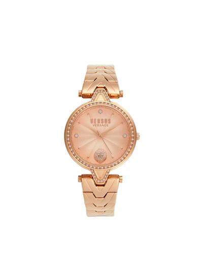 Versus Women's V-bracelet 34mm Crystal & Rosetone Stainless Steel Analog Watch In Neutral