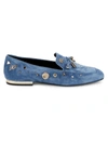 ROGER VIVIER WOMEN'S STUDDED SUEDE LOAFERS